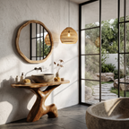 Contemporary Sculptural Bathroom Vanity Freestanding Sink Console, solid wood, built to order, view 3