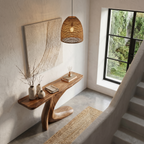 Minimal Console Table with Clean Curved Wooden Base, solid wood, built to order, view 2