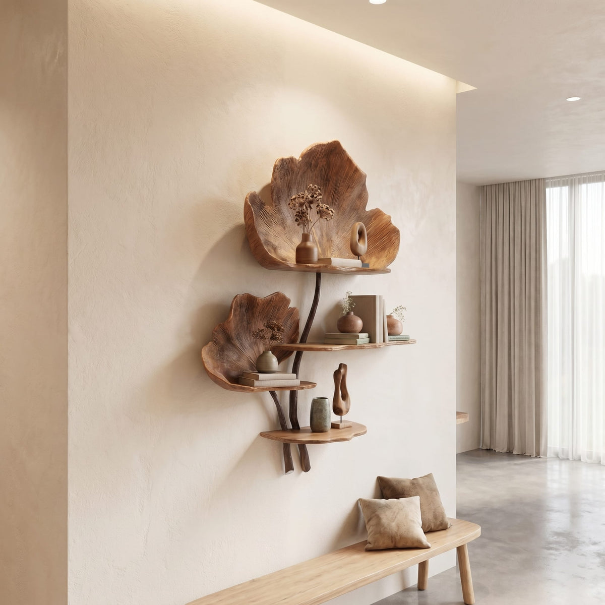Organic Shape Floating Wall Shelf
