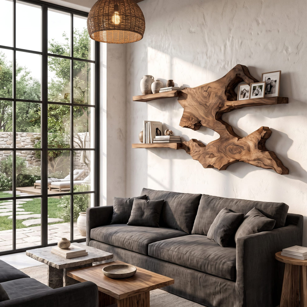 Live Edge Book Floating Shelf