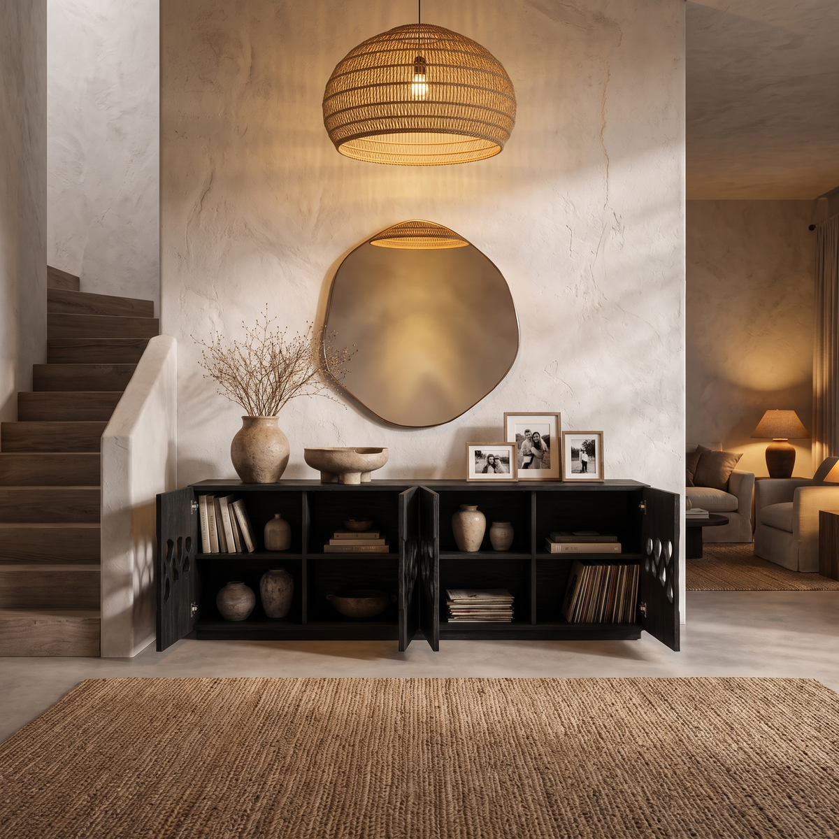 Contemporary Sideboard with Organic Cutout Design, solid wood, built to order, view 2