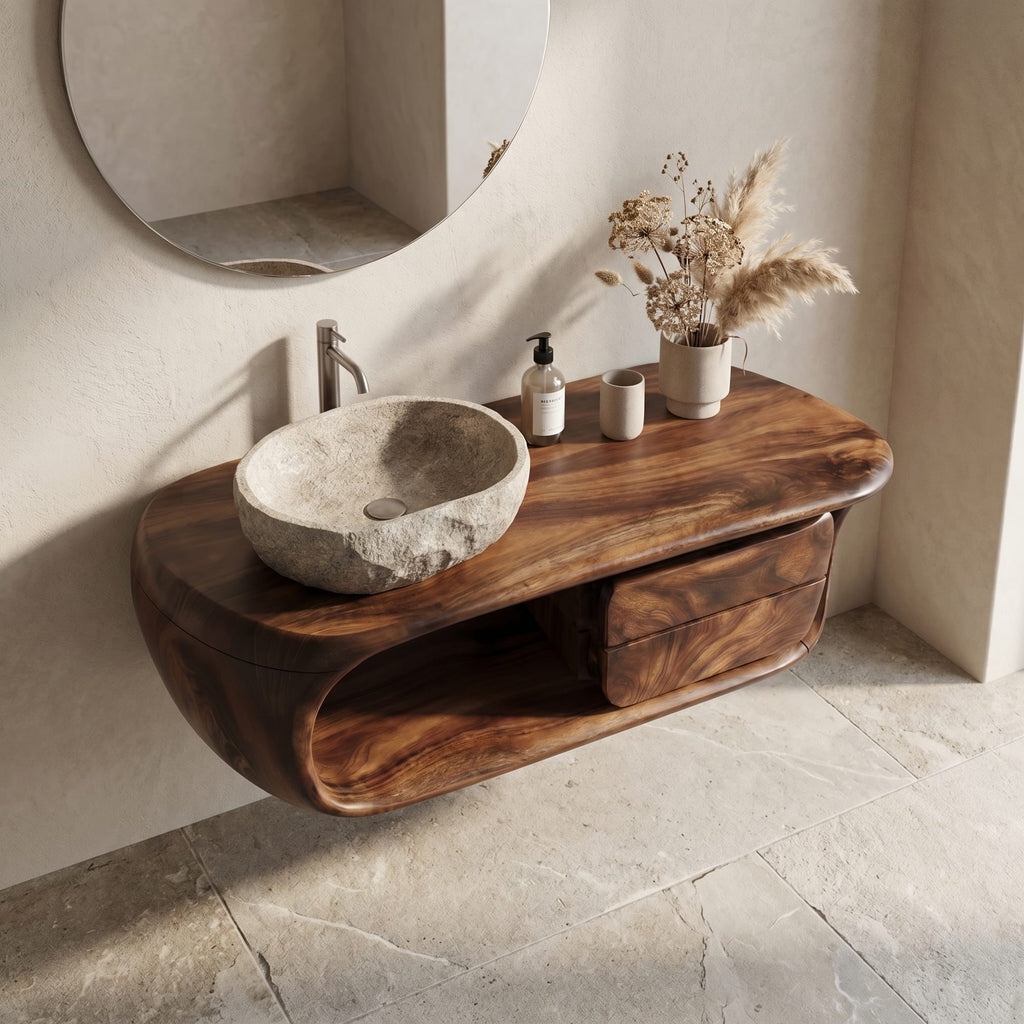Curved Floating Vanity