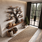 Organic Personalized Tree Wall Bookshelf with Custom Family Name, solid wood, built to order, view 3