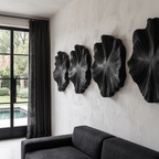 Contemporary Wall Sculpture with Botanical Relief Design, solid wood, built to order, view 2