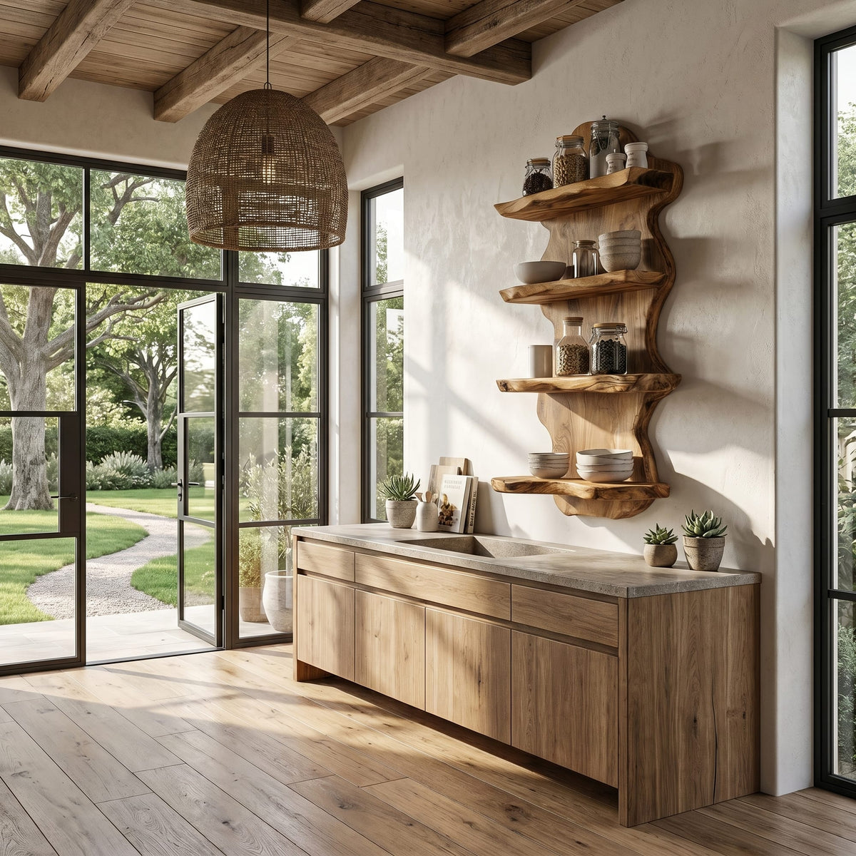 Sculptural Organic Form Floating Shelf