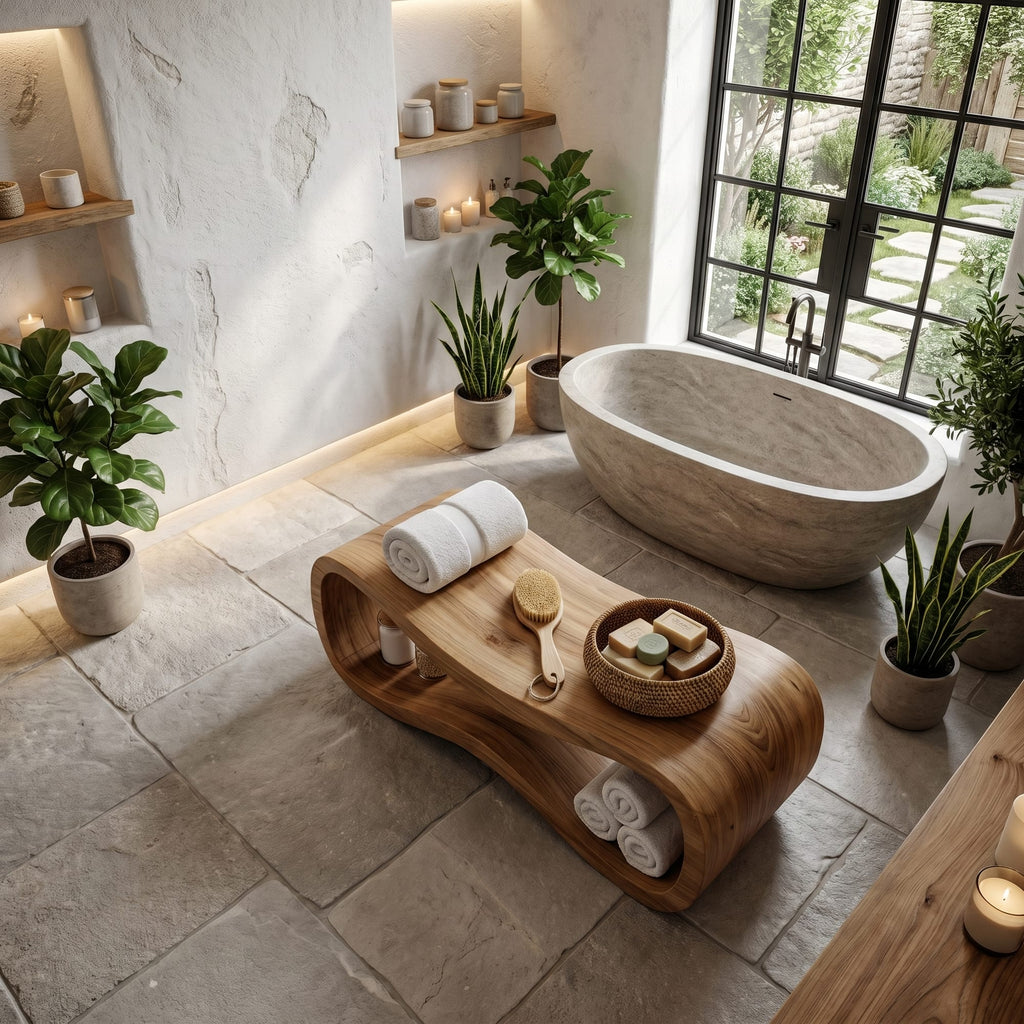 Curved Sculptural Shower Bench