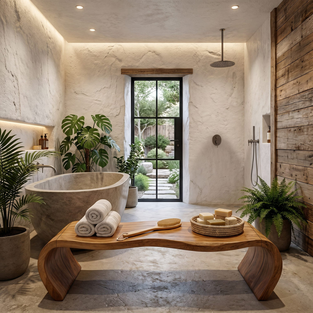 Solid Sauna Shower Bench