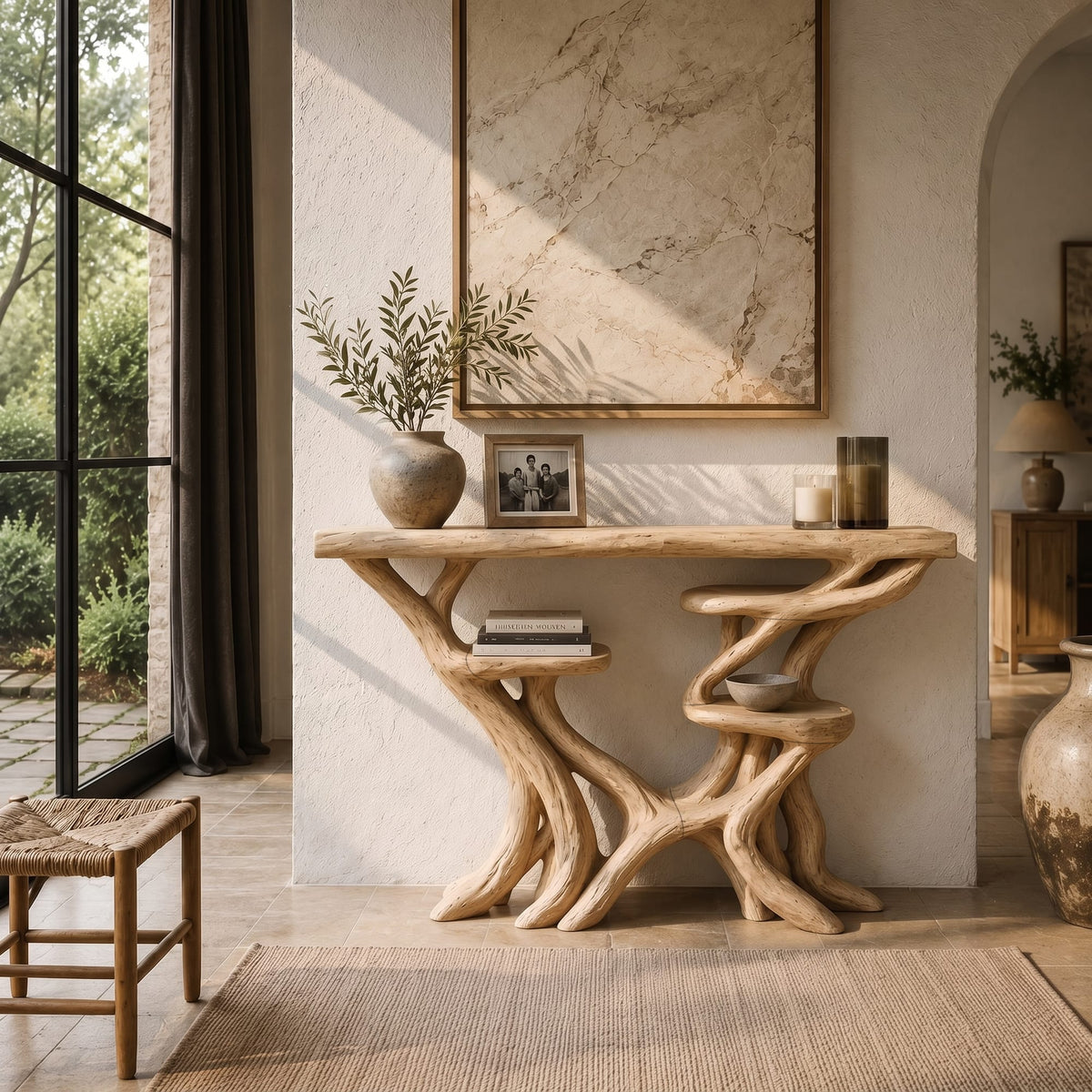 Artisan Tree Branch Console Table, solid wood, built to order