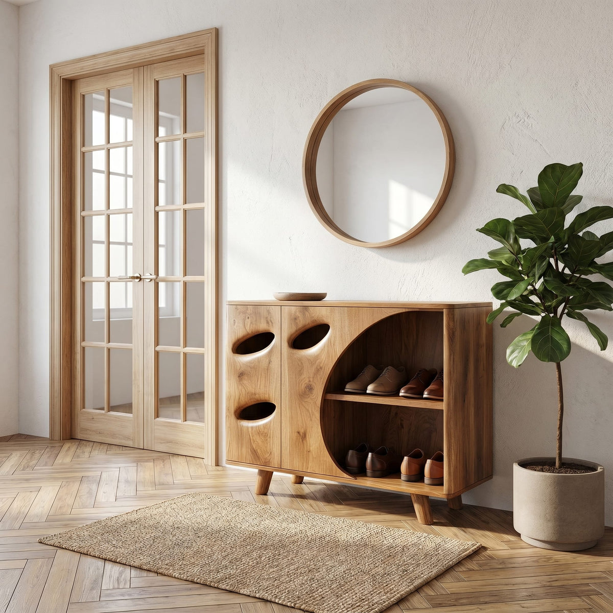 Mid Century Organic Storage Cabinet