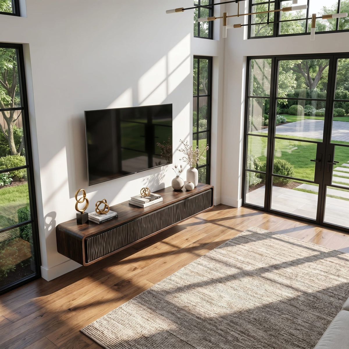 Organic Floating Entertainment TV Cabinet