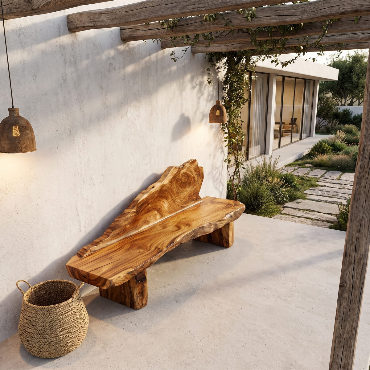Live Edge Foyer Bench