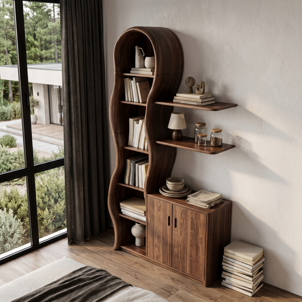 Contemporary Display Cabinet with Sculptural Branch Frame, solid wood, built to order, view 3