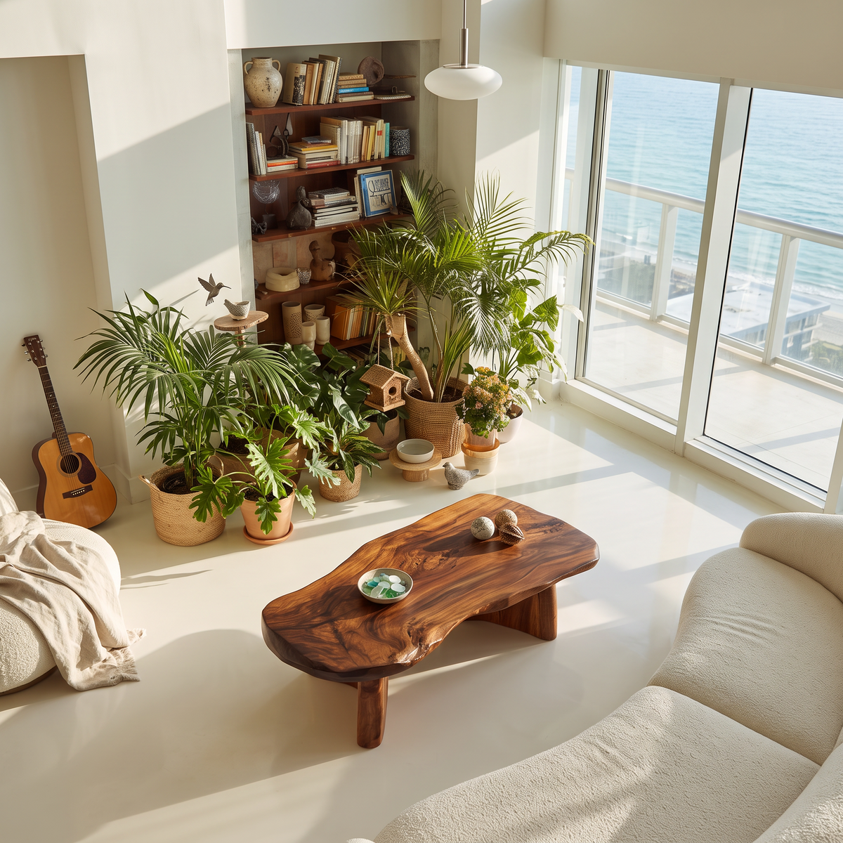Organic Modern Live Edge Coffee Table with Edge Design, solid wood, built to order, view 3