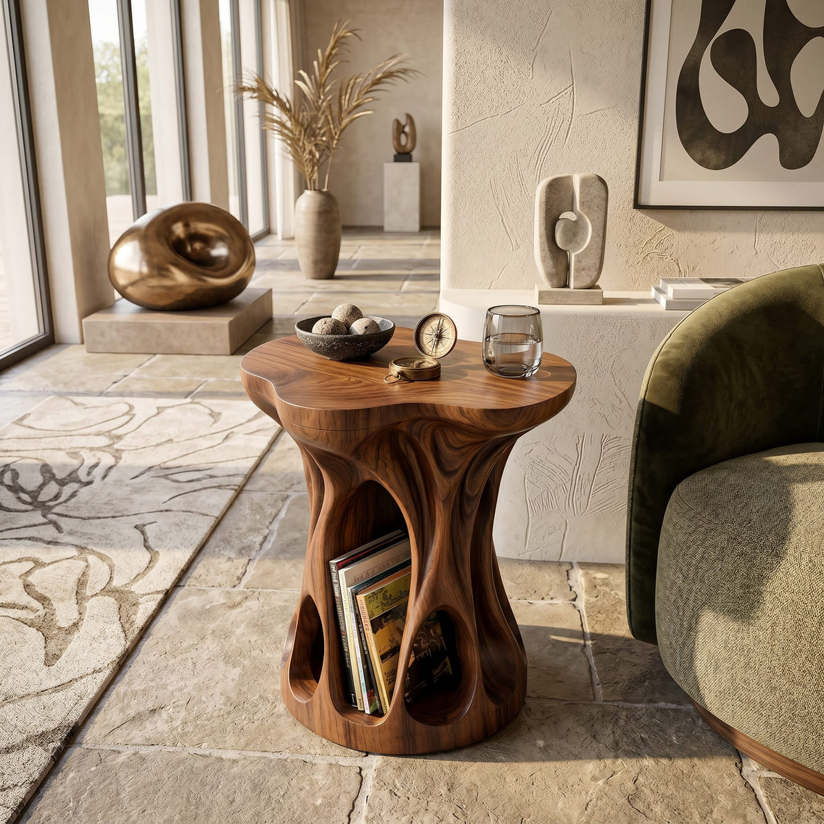 Mid Century Sculptural Side Table