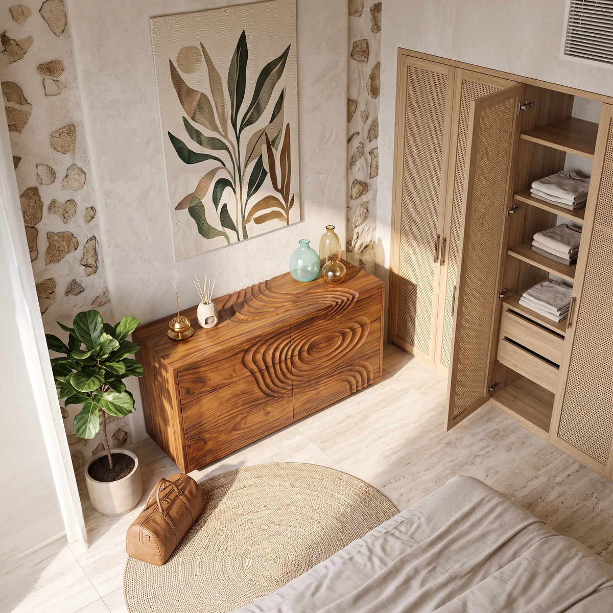 Organic Ripple Dresser, solid wood, built to order, view 2