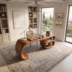 Contemporary Freeform Executive Desk Home Office Studio, solid wood, built to order