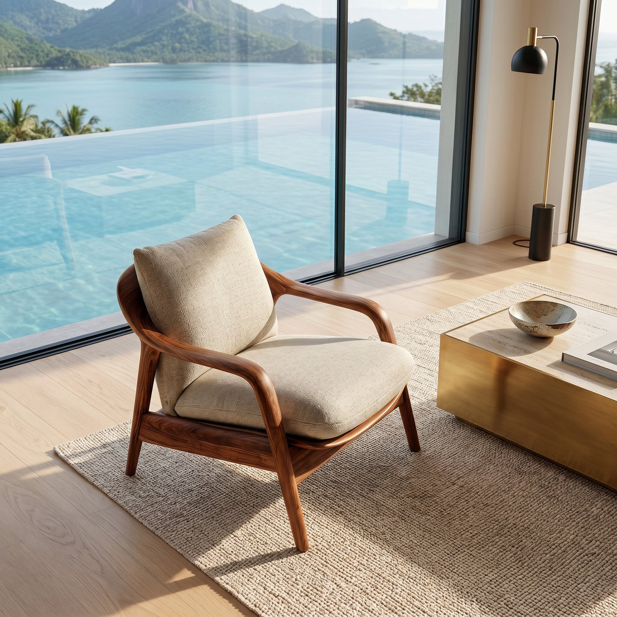 Organic Sculptural Armchair, solid wood, built to order, view 2