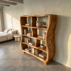 Handcrafted Bookshelf with Ginkgo Leaf Accents, solid wood, built to order