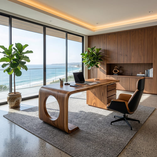 Contemporary Executive Desk Garden Office, solid wood, built to order