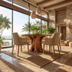 Round Solid Sculptural Dining Table