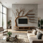 Rustic Tree TV Cabinet, solid wood, built to order