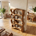 Contemporary Reading Bookshelf, solid wood, built to order