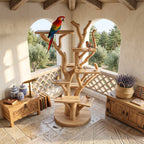 Rustic Bird Activity Stand, solid wood, built to order