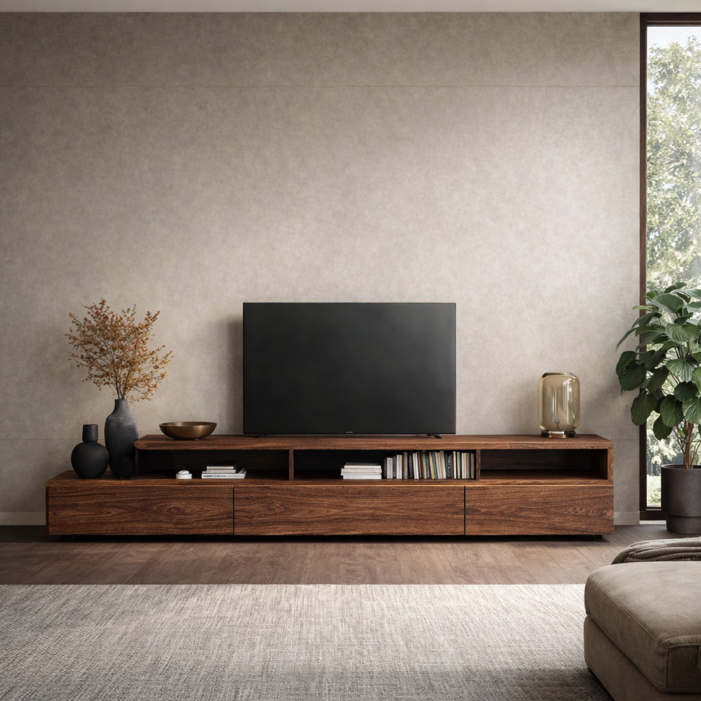 Quiet TV Console, solid wood, built to order