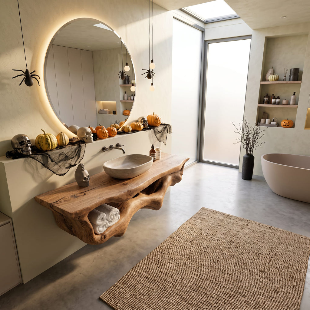Live Edge Solid Bath Shelf