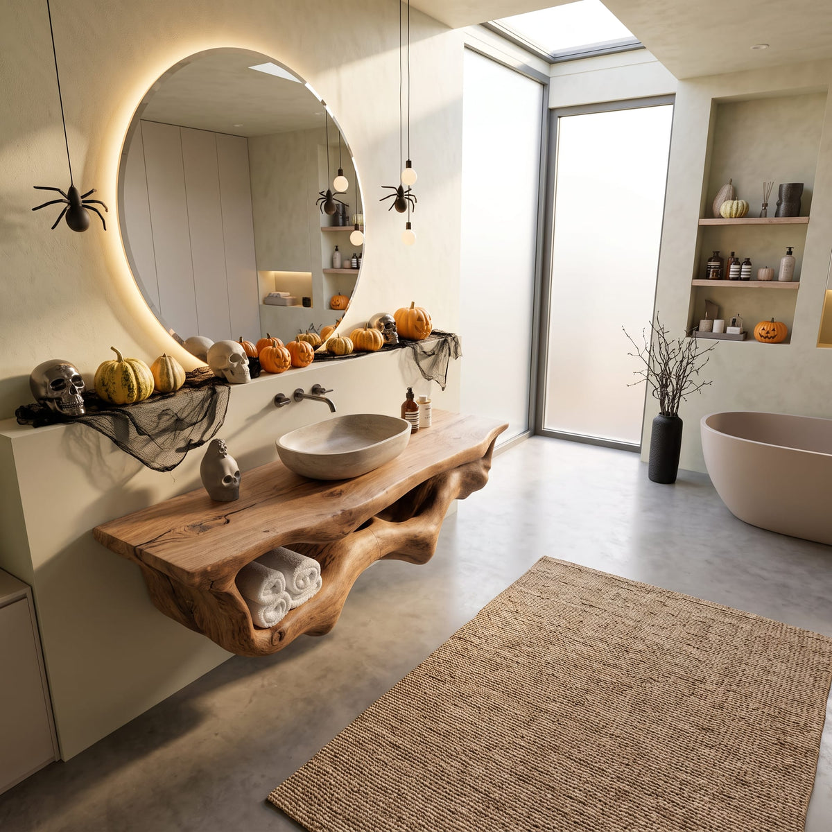 Live Edge Solid Bath Shelf