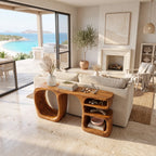 Organic Open Compartment Console, solid wood, built to order