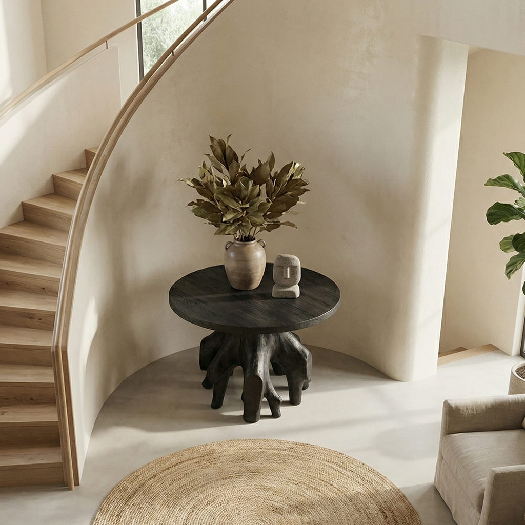 Sculptural Round Side Table