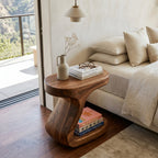 Minimalist Organic Shaped Nightstand, solid wood, built to order, view 2