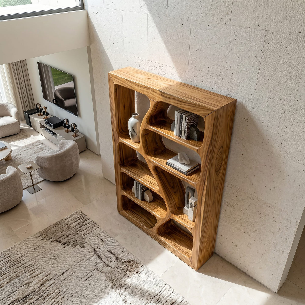 Organic Wooden Storage Shelf, solid wood, built to order