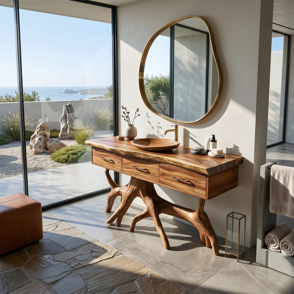 Spa-inspired Mid Century Vanity