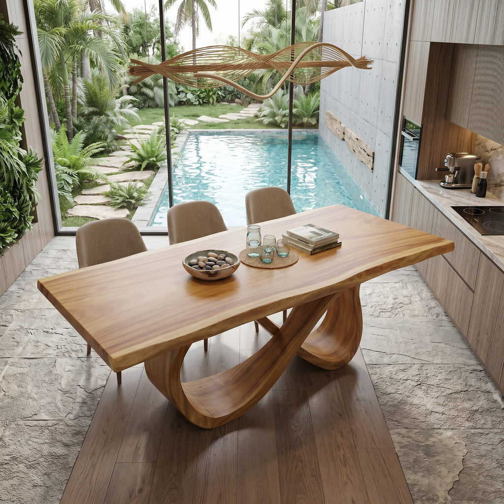 Solid Modern Bright Dining Table