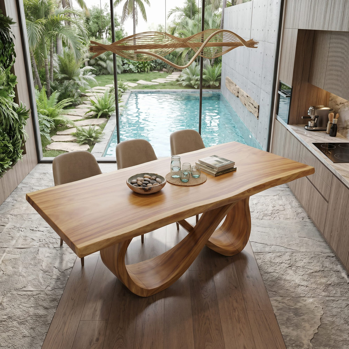 Solid Modern Bright Dining Table
