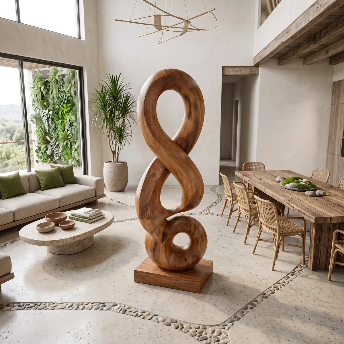 Abstract Sculpture, solid wood, built to order, view 2