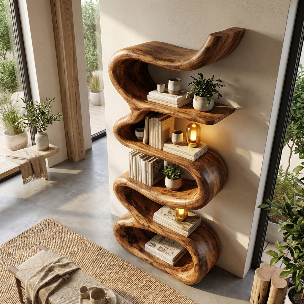 Curved Wave Bookshelf