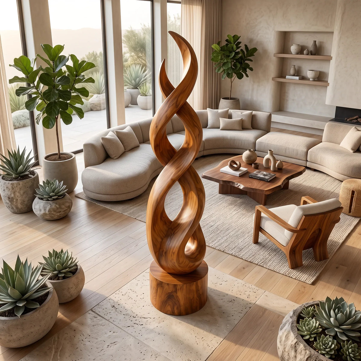 Organic Modern Sculpture, solid wood, built to order, view 2