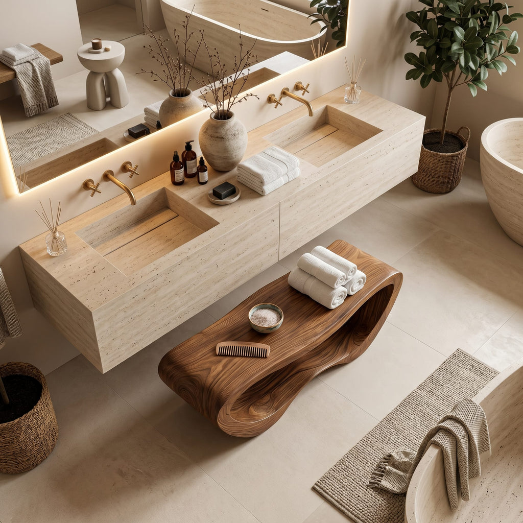 Minimal Water-resistant Shower Bench