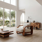 Organic Wooden Wide Armchair, solid wood, built to order, view 2