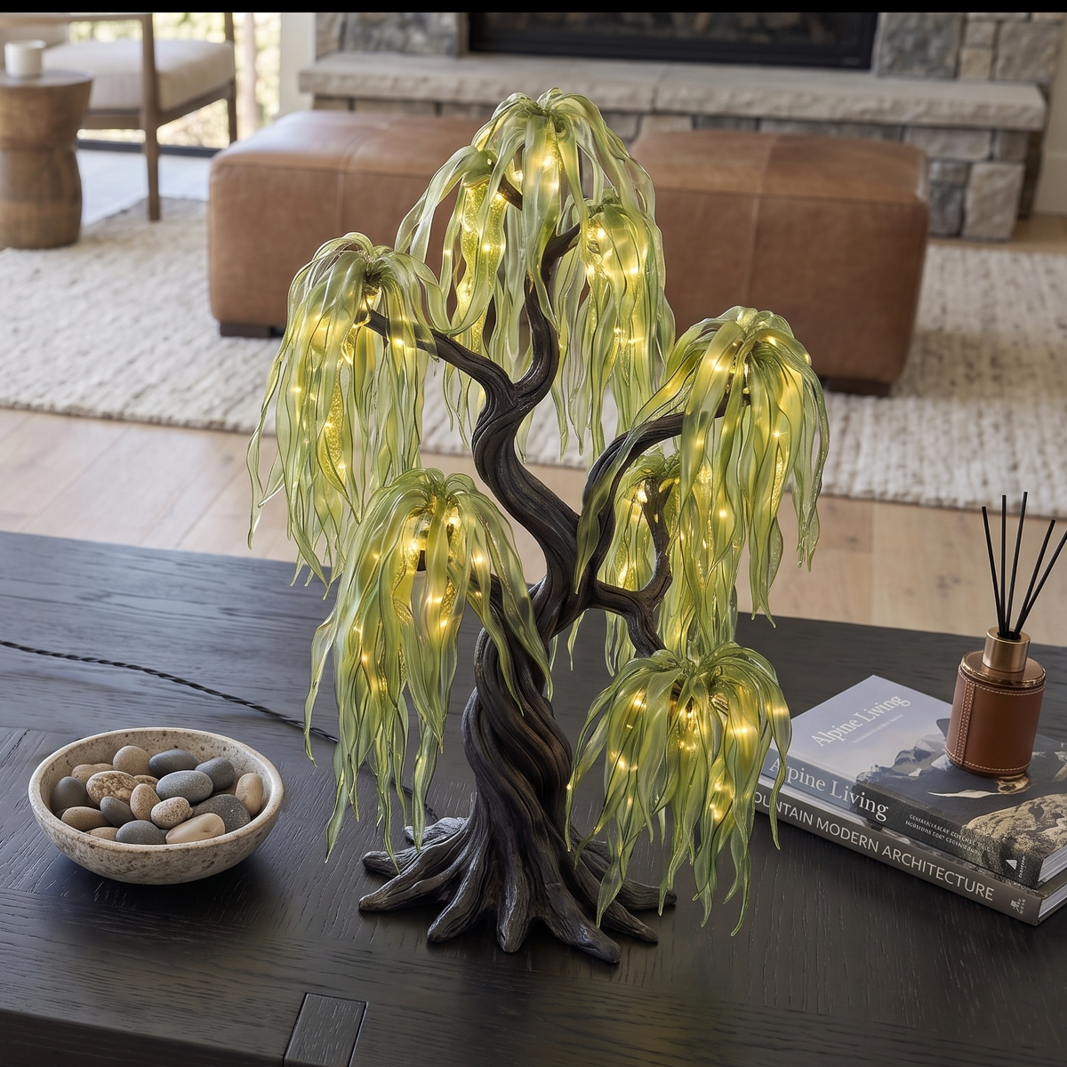 Minimalist Tree Table Lamp, solid wood, built to order, view 3