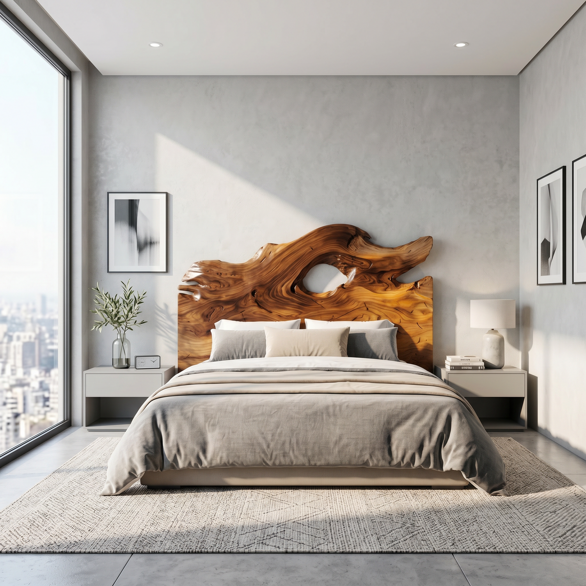 Organic Driftwood Headboard Wooden Bed Headboard, solid wood, built to order, view 3