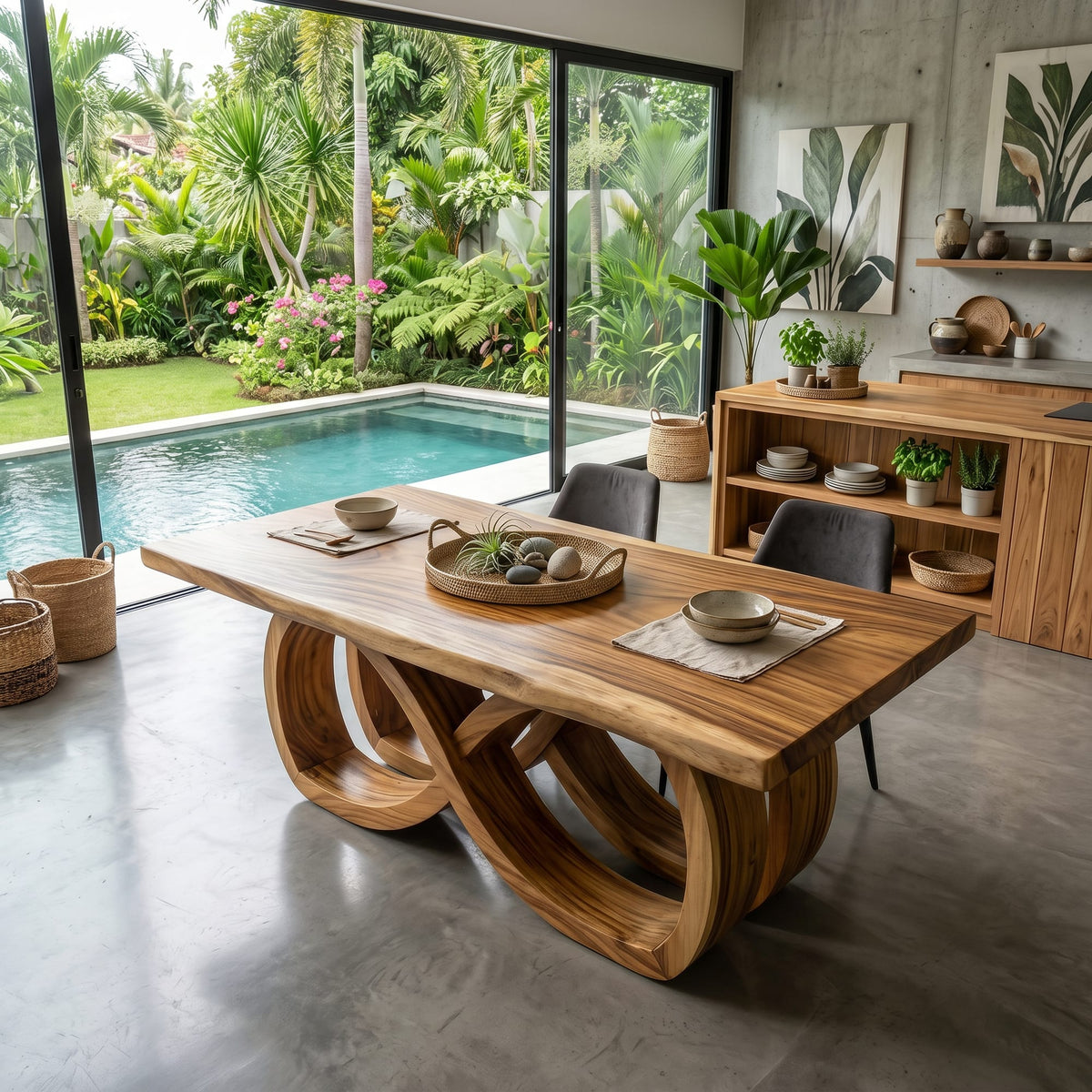 Solid Entertaining Dining Table