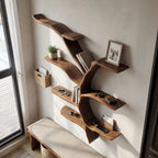 Mid Century Wooden Wall Shelf, solid wood, built to order