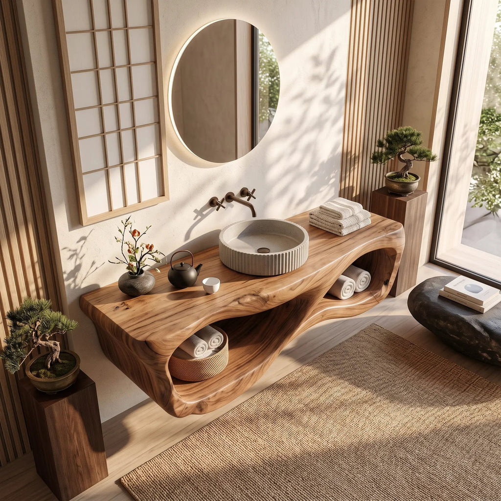Rustic Bathroom Vanity Cabinet Guest Bathroom, solid wood, built to order