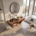 Organic Sculptural Wood Bathroom Vanity Spa Bathroom, solid wood, built to order