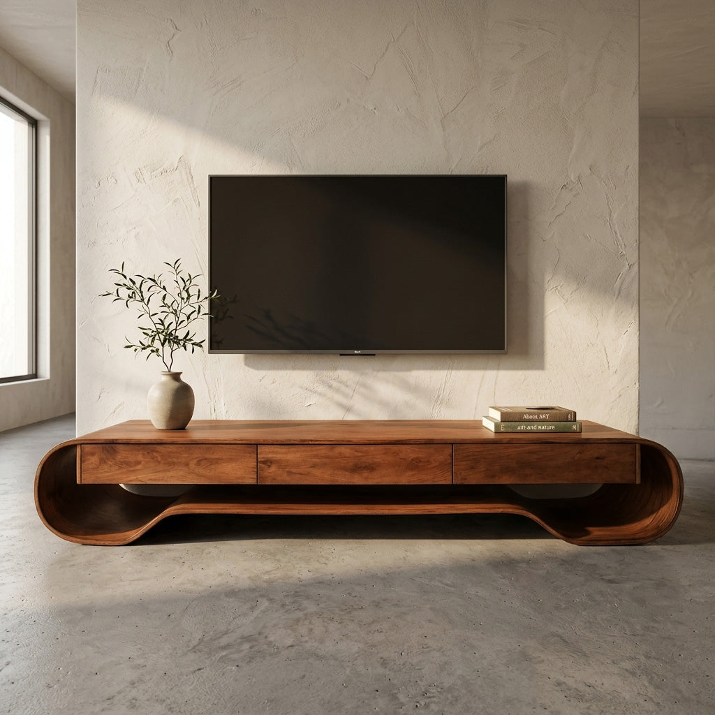 Curved Storage TV Cabinet