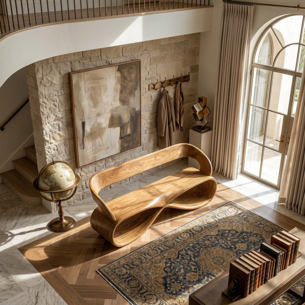 Solid Bench Designer Interior, solid wood, built to order